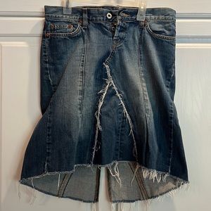 Lucky brand distressed denim skirt